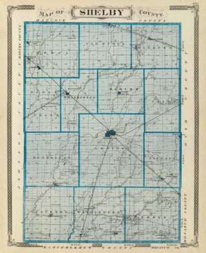Vintage Map of Shelby County, Indiana 1876