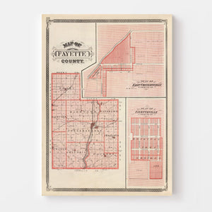 Vintage Map of Fayette County, Indiana 1876