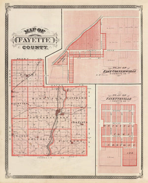 Vintage Map of Fayette County, Indiana 1876
