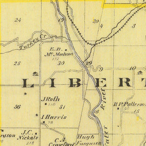 Vintage Map of Union County, Indiana 1876