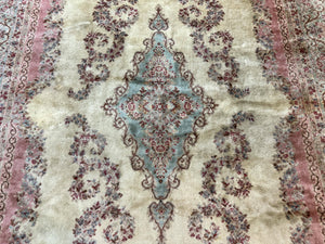 Karastan Rug 8.8 x 12, Pastel Ivory Kirman Rug #784, Wool Karastan Carpet, Original 700 Series, Vintage Karastan Area Rug, Discontinued