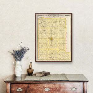 Vintage Map of Monroe County, Indiana 1876