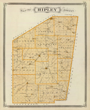 Vintage Map of Ripley County, Indiana 1876