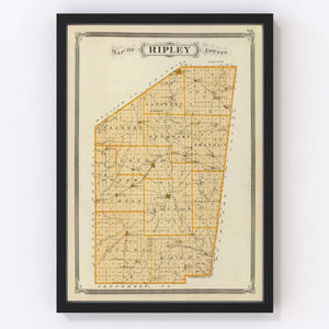 Vintage Map of Ripley County, Indiana 1876