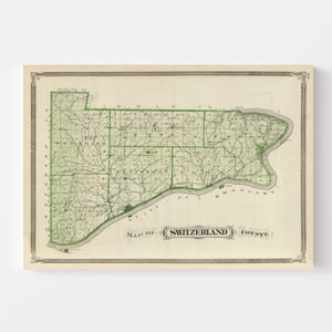 Vintage Map of Switzerland County, Indiana 1876