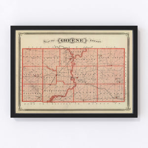 Vintage Map of Greene County, Indiana 1876