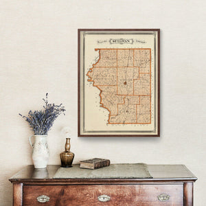 Vintage Map of Sullivan County, Indiana 1876