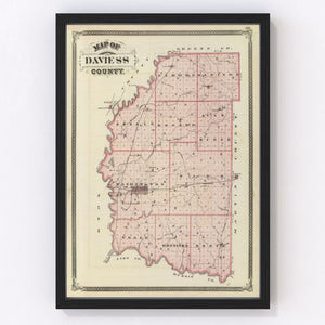 Vintage Map of Daviess County, Indiana 1876