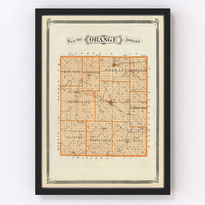 Vintage Map of Orange County, Indiana 1876