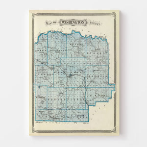Vintage Map of Washington County, Indiana 1876