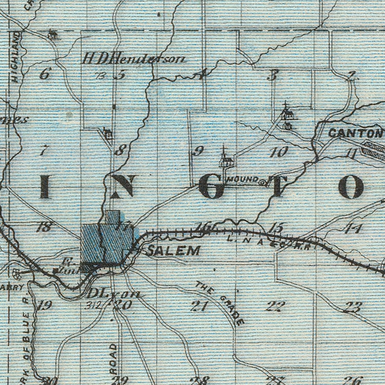 Vintage Map of Washington County, Indiana 1876