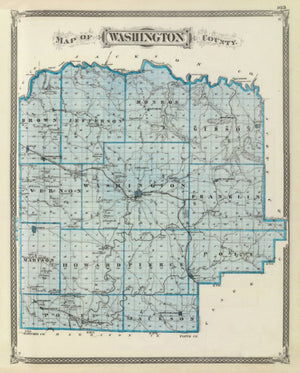 Vintage Map of Washington County, Indiana 1876