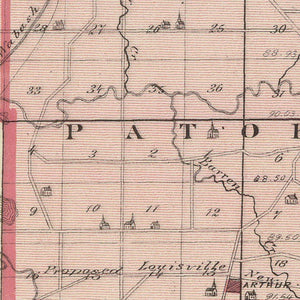 Vintage Map of Pike County, Indiana 1876