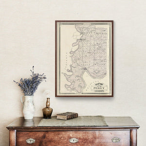 Vintage Map of Posey County, Indiana 1876