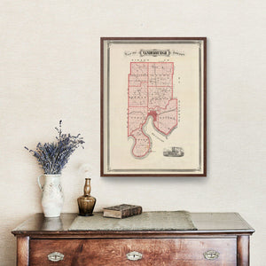 Vintage Map of Vanderburgh County, Indiana 1876