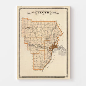 Vintage Map of Floyd County, Indiana 1876