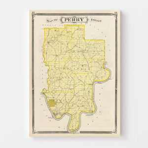 Vintage Map of Perry County, Indiana 1876