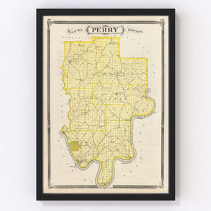 Vintage Map of Perry County, Indiana 1876