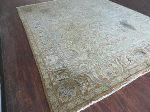 8' X 10' Vintage Handmade India Floral Oriental Top Quality Jaipur Tea Wash