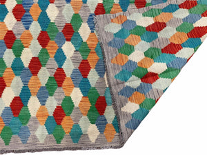 6.5 x 9.5 Colorful Chobi Kilim Rug 6 x 9 Multicolor Turkish Kilim Rug 7x10 Chobi Kilim Rug Playroom Rug Wool Kilim Rug 6x9 New Tribal Kilim