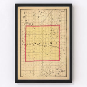 Vintage Map of Oscoda County, Michigan 1873