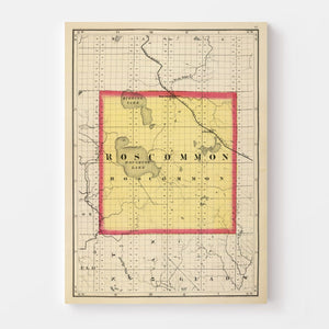 Vintage Map of Roscommon County, Michigan 1873