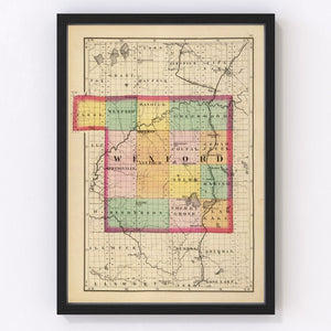Vintage Map of Wexford County, Michigan 1873