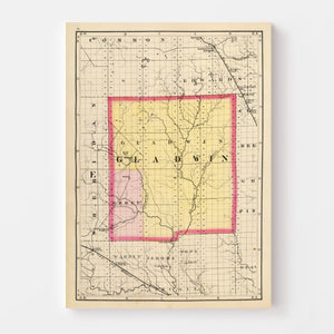 Vintage Map of Gladwin County, Michigan 1873