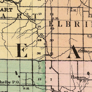 Vintage Map of Oceana County, Michigan 1873