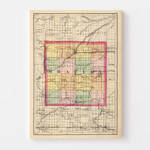 Vintage Map of Gratiot County, Michigan 1873