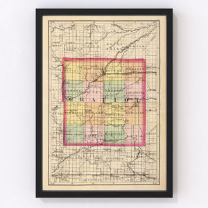 Vintage Map of Gratiot County, Michigan 1873