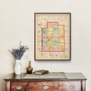 Vintage Map of Lapeer County, Michigan 1873