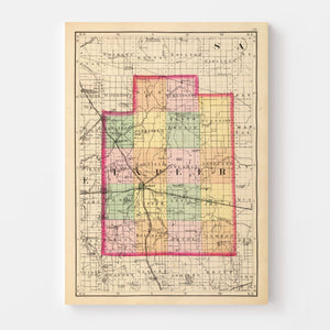 Vintage Map of Lapeer County, Michigan 1873