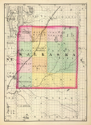 Vintage Map of Kalkaska County, Michigan 1873