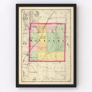 Vintage Map of Kalkaska County, Michigan 1873
