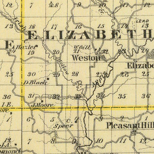 Vintage Map of Jo-Daviess County, Illinois 1876