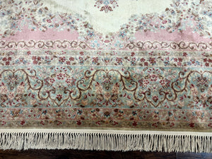 Karastan Rug 8.8 x 12, Pastel Ivory Kirman Rug #784, Wool Karastan Carpet, Original 700 Series, Vintage Karastan Area Rug, Discontinued
