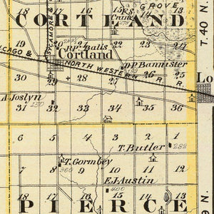 Vintage Map of Dekalb County, Illinois 1876