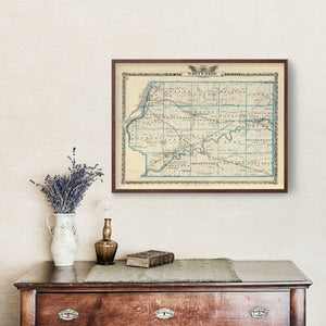 Vintage Map of Whiteside County, Illinois 1876