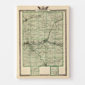 Vintage Map of La Salle County, Illinois 1876