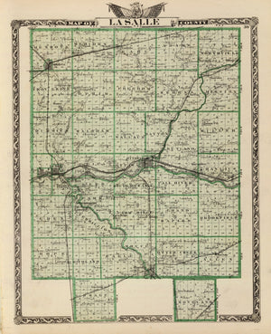Vintage Map of La Salle County, Illinois 1876