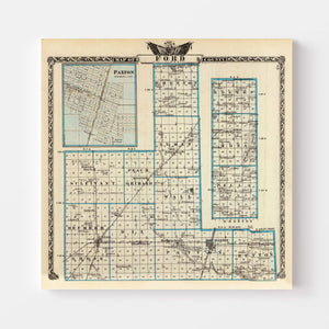 Vintage Map of Ford County, Illinois 1876