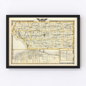 Vintage Map of Mercer County, Illinois 1876