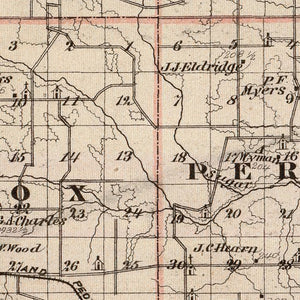 Vintage Map of Knox County, Illinois 1876