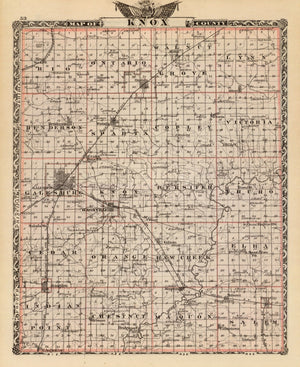 Vintage Map of Knox County, Illinois 1876