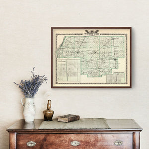 Vintage Map of Woodford County, Illinois 1876