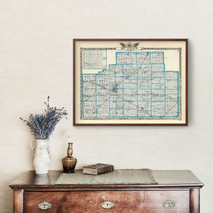 Vintage Map of McLean County, Illinois 1876