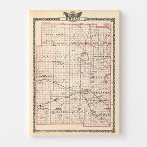 Vintage Map of Edgar County, Illinois 1876