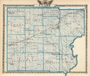 Vintage Map of Clark County, Illinois 1876