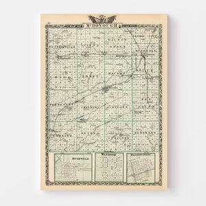 Vintage Map of Mcdonough County, Illinois 1876